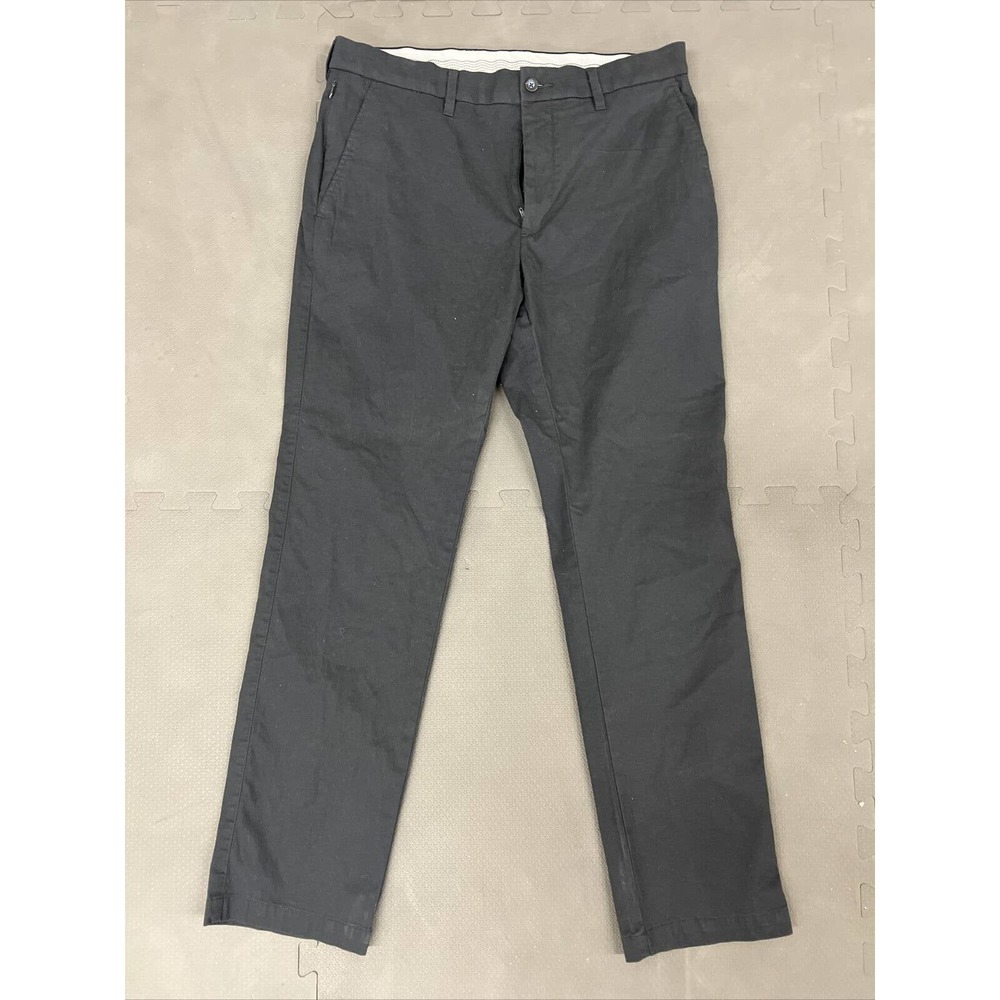 Cole Haan Dress Pants Mens 33x30 Cotton Blend Grand OS Flat Front Stretch Black